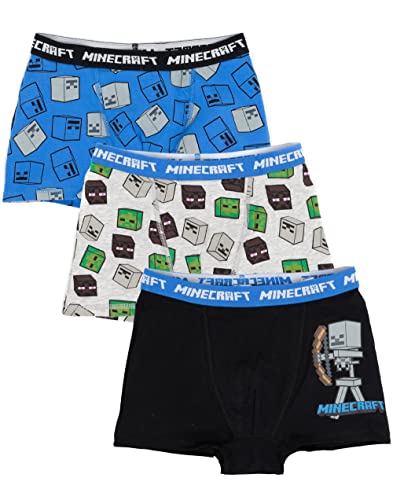 Minecraft Boxer Shorts Jungs 3 Multi Pack Kinder Teenager Creeper Unterwäsche 10-11 Jahre von Minecraft