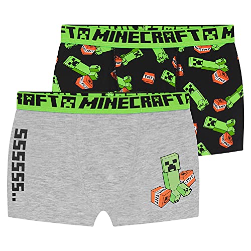 Minecraft Boxershorts Jungen 2er Pack mit Creeper TNT Design (11-12 Jahre) von Minecraft