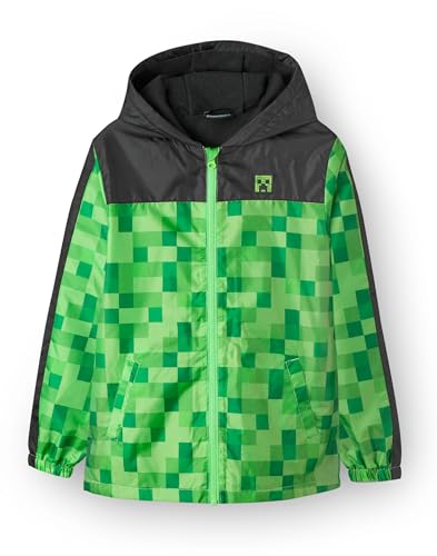 Minecraft Boys Jacke Wasserdichte Hoodie Creeper Fleece gesäumter Regenmantel 11-12 Jahre von Minecraft