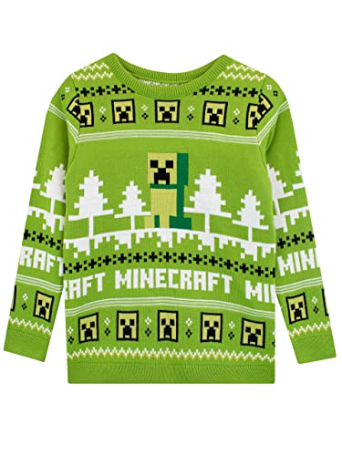 Minecraft Boys Weihnachts-Pullover Grün 134 von Minecraft