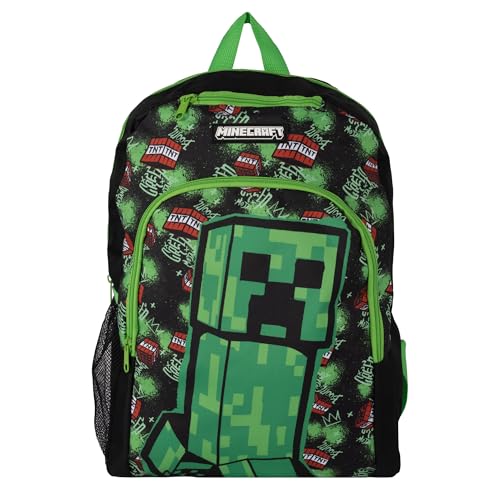 Minecraft Creeper Großer Rucksack Kinder Gamer Green Schulrucksack von Minecraft