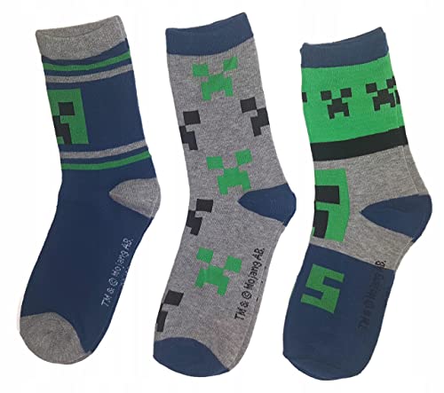 Minecraft Creeper Socken 3er Pack (Farbmix 6, 27-30) von Minecraft