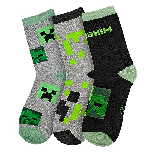 Minecraft Creeper Socken 3er Pack (Farbmix 7, 27-30) von Minecraft