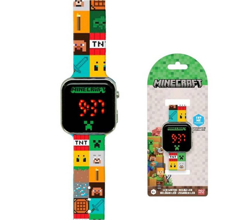 Minecraft Digitaluhr Minecraft Elements digitale LED-Uhr für Kinder, (1-tlg) von Minecraft