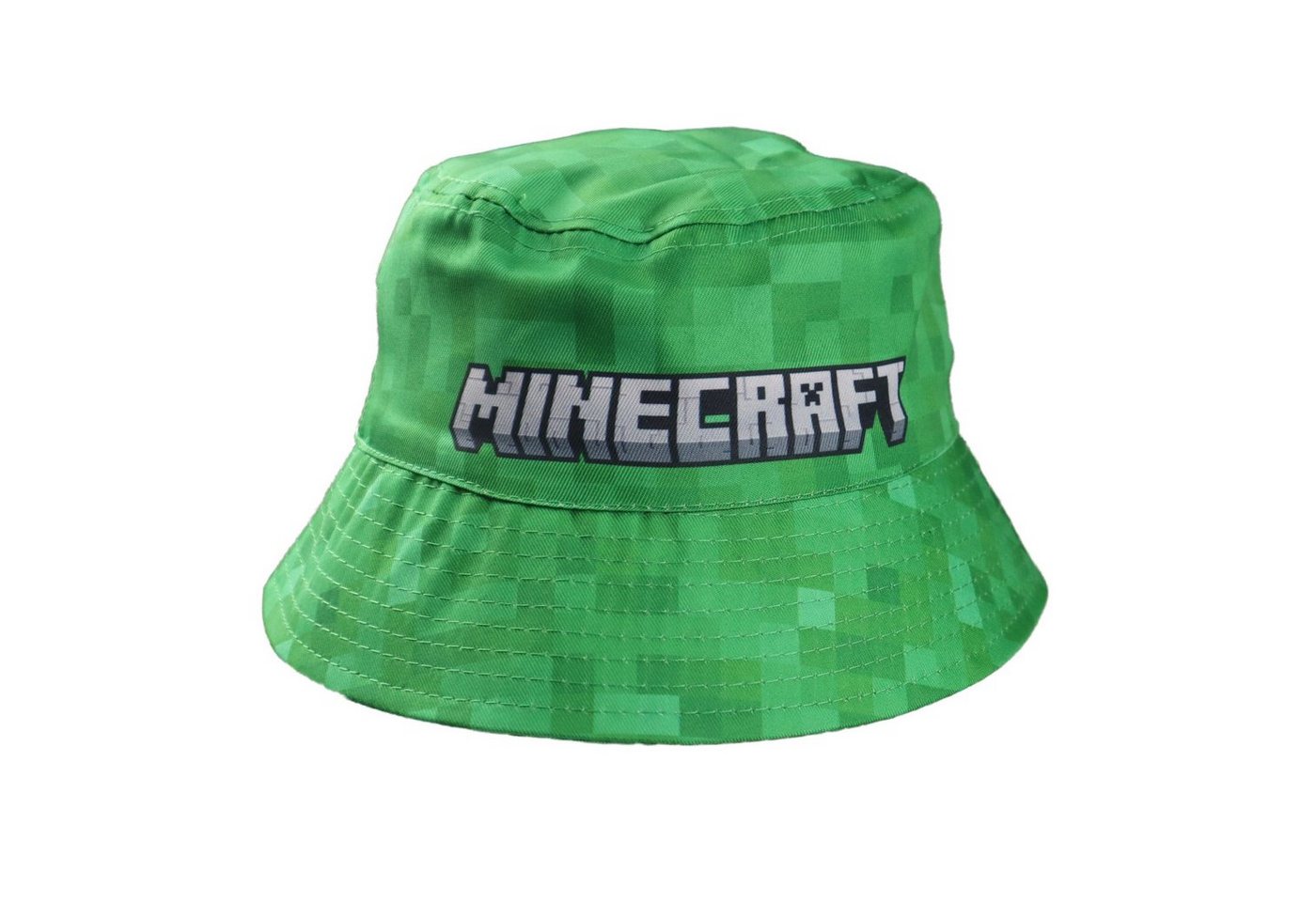 Minecraft Fischerhut Minecraft Creeper Kinder Jungen Hut Gr. 52 bis 54, 100% Baumwolle in Grün oder Blau von Minecraft