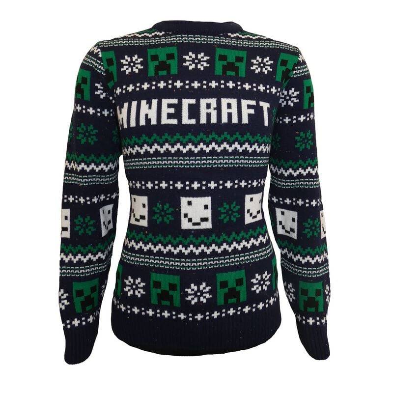 Minecraft - Gaming Strickpullover - Minecraft - Pattern - S bis XXL - für Männer - Größe XL - schwarz/grün/weiß von Minecraft