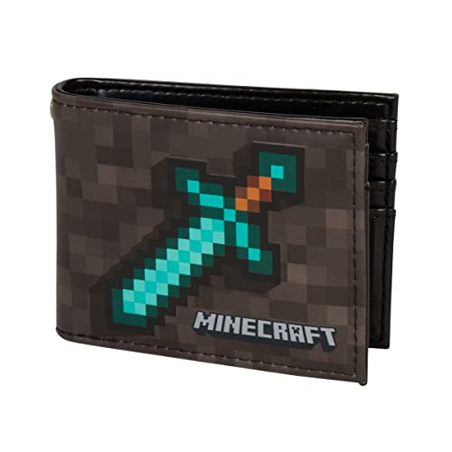 Minecraft Geldbörse für Jungen oder Mädchen - Grau Diamant Schwert Bi-Fold Wallet, GRAU, Einheitsgröße von Minecraft