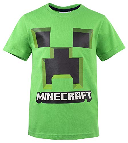 Minecraft Global Brands Group T-Shirt Grünes mit Gesicht des Creeper Kaktus OFFIZIELLES Original-Videospiel (12 Jahre) von Minecraft