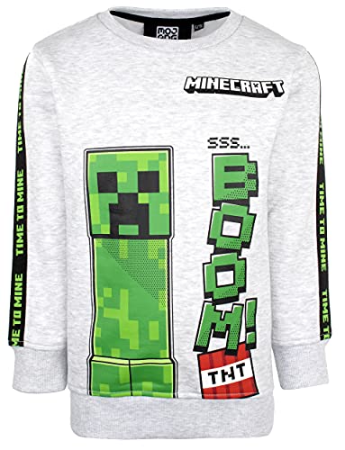 Minecraft - Grau Sweatshirt Geschenke für Jungen Pyjamas - Gaming Merchandise Geburtstag Spiel Tshirt Fanartikel - Alter 7/8 von Minecraft