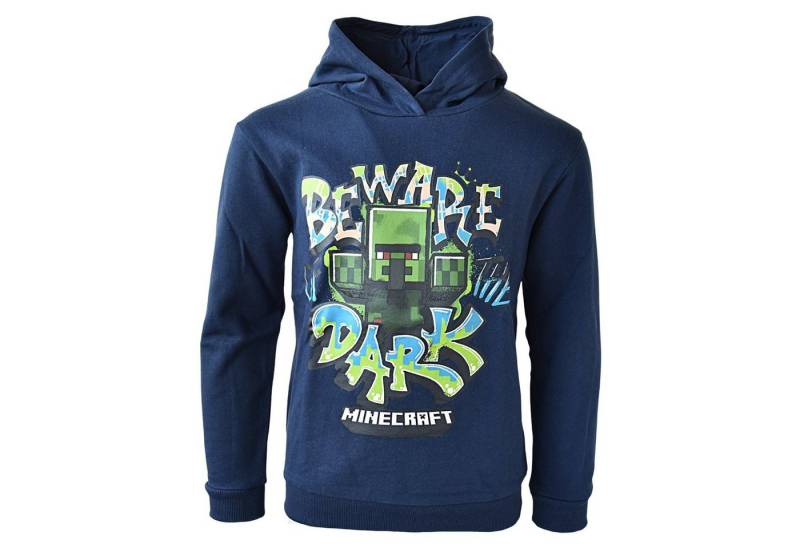 Minecraft Hoodie Beware of the Dark Jungen Kapuzenpullover aus Baumwolle Gr.116-152 cm von Minecraft