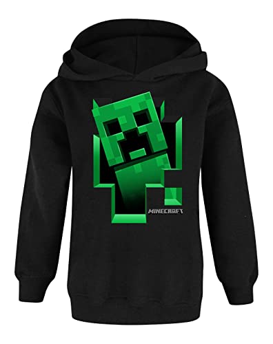 Minecraft Creeper Inside Hoodie Jungen Kids Gamer Schwarzer Kapuzenpullover 11-12 Jahre von Minecraft