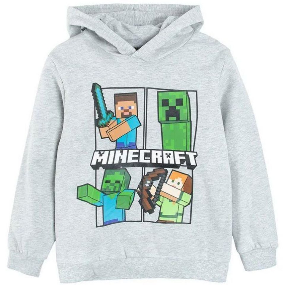 Minecraft Hoodie MINECRAFT Kinder Sweatshirt mit Kapuze Hoodie Jungen + Mädchen Pullover 6 7 8 9 10 12 Jahre Gr. 116 128 134 140 152 von Minecraft