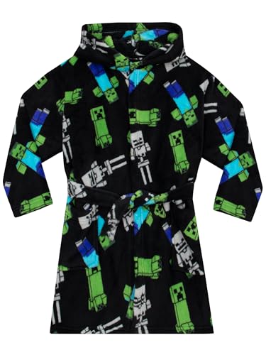 Minecraft Jungen Creeper Bademäntel Schwarz 122 von Minecraft