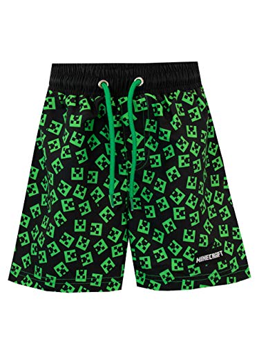 Minecraft Jungen Creeper Badeshorts Schwarz 110 von Minecraft