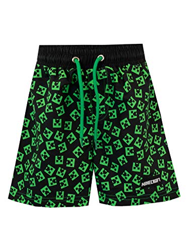 Minecraft Jungen Creeper Badeshorts Schwarz 116 von Minecraft