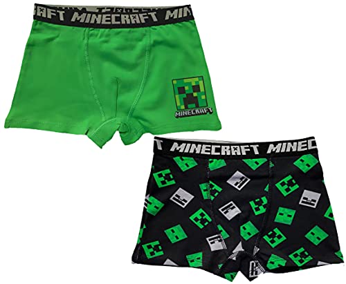 Minecraft Jungen Creeper Boxershorts Unterhose 2er Set (DE/NL/SE/PL, Numerisch, 128, Regular, Farbmix 1) von Minecraft