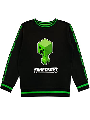 Minecraft Jungen Creeper Sweatshirt Schwarz 122 von Minecraft