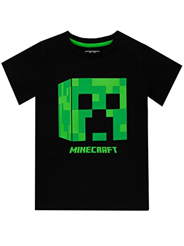 Minecraft Jungen Creeper T-Shirt Schwarz 140 von Minecraft