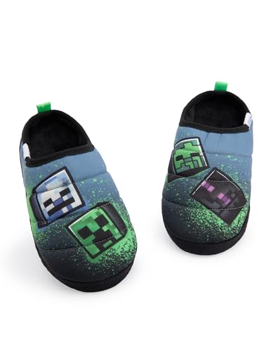 Minecraft Jungen Graffiti Stil Slip-On Loafer Hausschuhe | Slip-On Hausschuhe für Kinder | Mehrfarbige Gaming Schuhe für Jungen | Leichte Hausschuhe für Kinder & Jugendliche von Minecraft