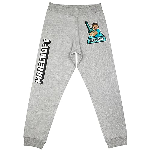 Minecraft Jungen Jogginghose Hose Joggers (Grau, 128) von Minecraft