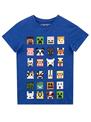 Minecraft Jungen T-Shirt Kurzarm, Blau, 12-13 Jahre von Minecraft