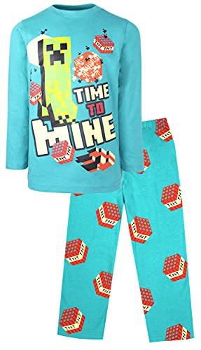 Minecraft - Jungen Pyjamas - 100% Baumwolle Lange Ärmel Pyjama Set - Jungen Pyjs Creeper Kleidung Geburtstag Junge Geschenke - Alter 7-8 Jahre von Minecraft