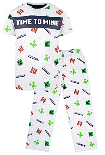 Minecraft - Jungen Pyjamas - Kurzarm-Pyjama-Set - Jungen 'Zeit zu Mine Pyjs Creeper Kleidung Geburtstag Junge Geschenke - Alter 11-12 Jahre von Minecraft