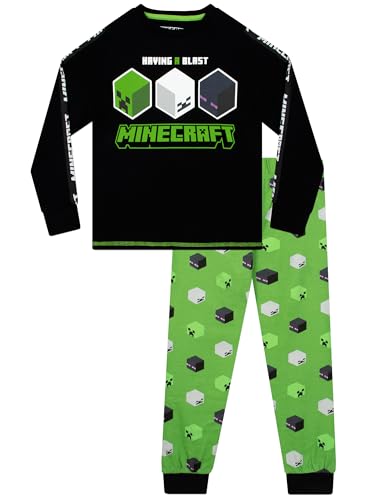 Minecraft Schlafanzug Jungen | Schlafanzüge Für Jungen | Kinderschlafanzug | Schwarz 146 von Minecraft