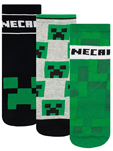 Minecraft Jungen Socken im 3er Pack Mehrfarbig 31-36 von Minecraft