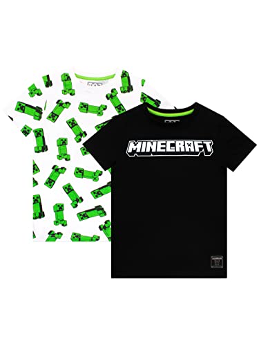 Minecraft T-Shirt 2 Pack Jungen Gaming-T-Shirts für Kinder Mehrfarbig 110 von Minecraft