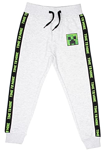 Minecraft - Jungen Trainingsanzug Hose - 100% Baumwolle - Trainingshose Trainingsanzug - Grau Jogger - Jogginghose Kinder Fanartikel - Alter 7-8 Jahre von Minecraft