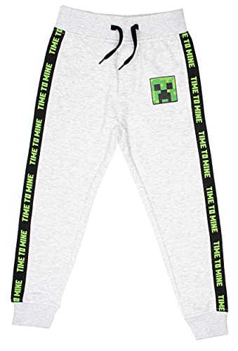 Minecraft - Jungen Trainingsanzug Hose - 100% Baumwolle - Trainingshose Trainingsanzug - Grau Jogger - Jogginghose Kinder Fanartikel - Alter 9-10 Jahre von Minecraft