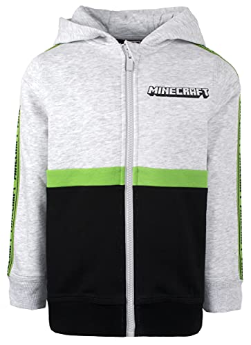 Minecraft - Kapuzenpullis für Jungen - Geschenke für Geburtstagsjungen Kapuzenpulli mit Reißverschluss - Grau und schwarz - Alter 5/6 von Minecraft