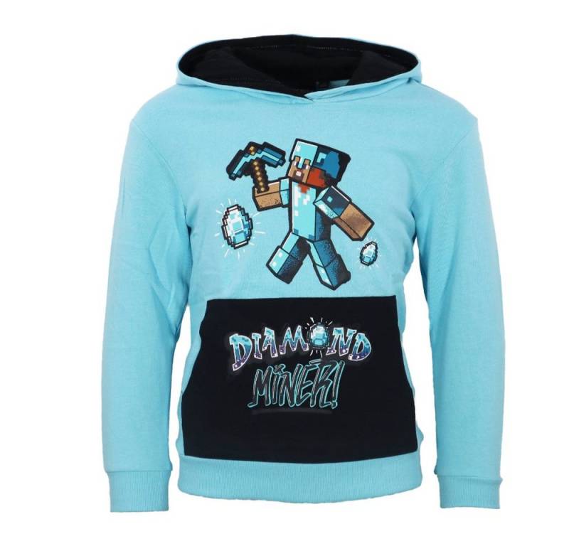 Minecraft Kapuzenpullover Minecraft Diamond Steve Kinder Hoodie Pullover Gr. 128 oder 140 von Minecraft
