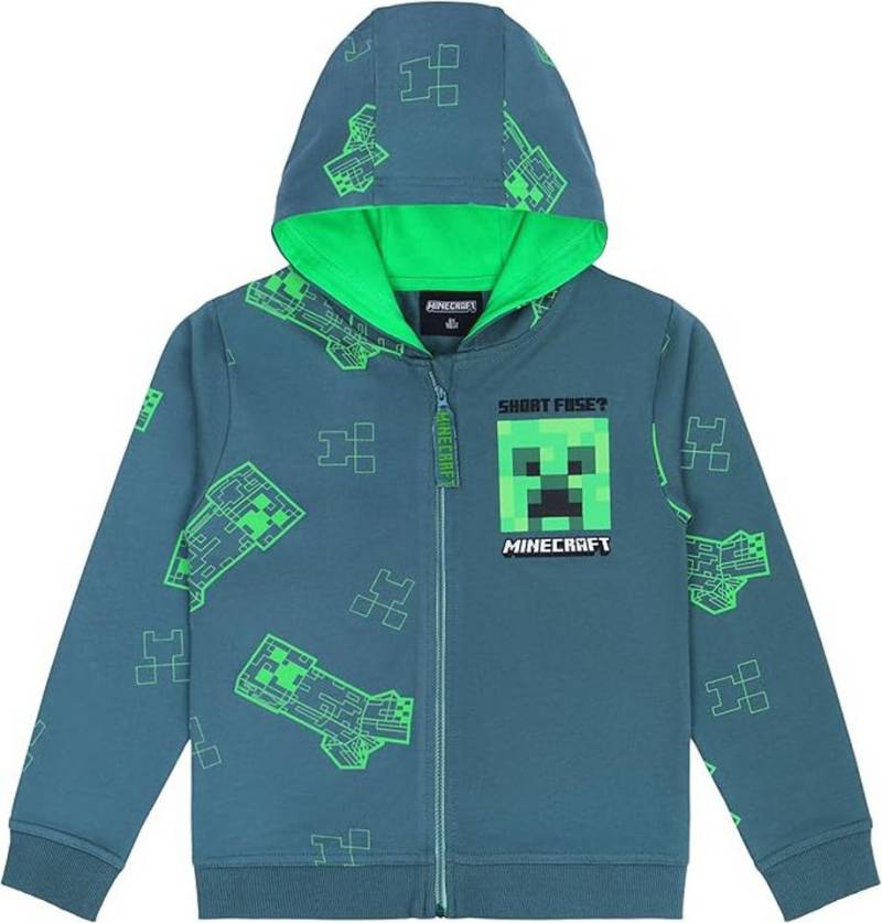 Minecraft Kapuzensweatshirt MINECRAFT Kapuzen Sweatshirtjacke Jungen+Mädchen 6-12Jahre Minecraft Kinder Sweatshirtjacke Pullover von Minecraft