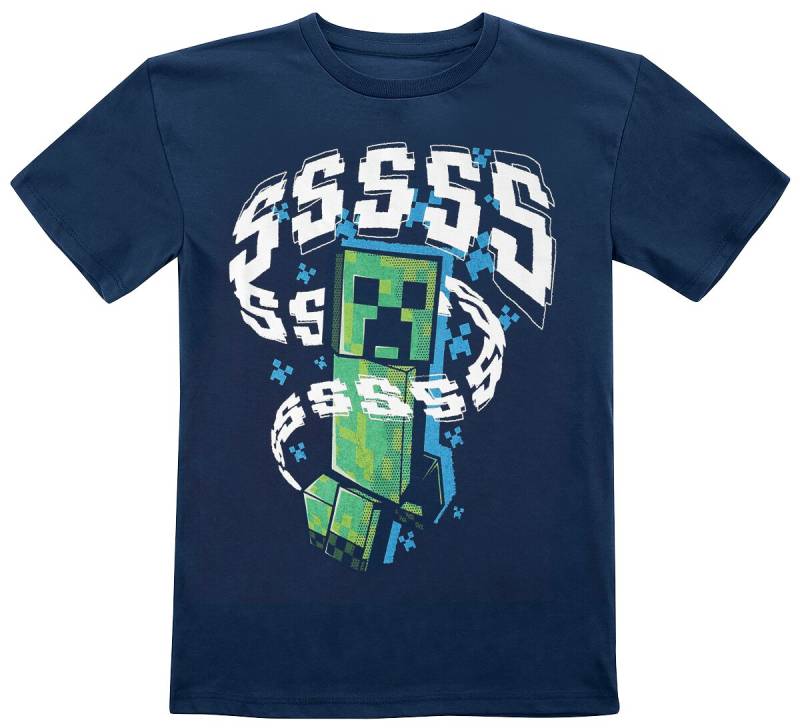 Minecraft Kids - Creeper T-Shirt dunkelblau in 140 von Minecraft