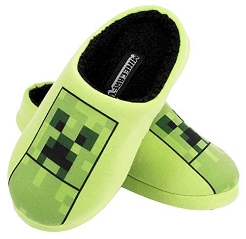 Minecraft - Kinder Hausschuhe - Minecraft Jungen Hausschuhe - Minecraft Hausschuhe - Minecraft Creeper Hausschuhe - Minecraft Klamotten - Jungen Hausschuhe Größe UK 1 / EUR 33 / Alter 8 von Minecraft