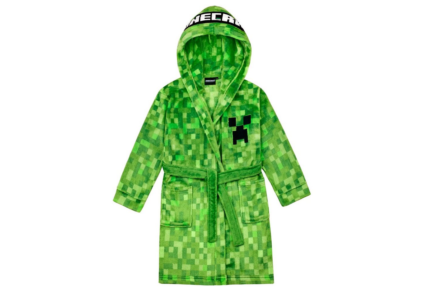 Minecraft Kinderbademantel Minecraft Bademantel Kinder Jungen Fleece Morgenmantel mit Kapuze von Minecraft