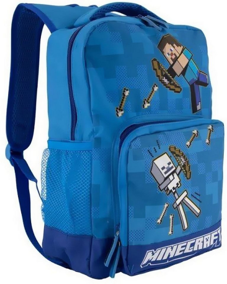 Minecraft Kinderrucksack MINECRAFT Kinder Rucksack Jungen + Mädchen Blau Gamer von Minecraft