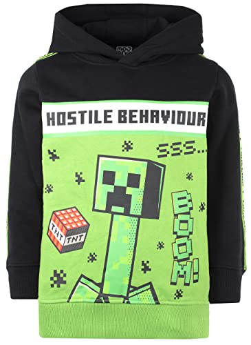 Minecraft – Kleidung Hoodie für Jungen – 100% Baumwolle, grün/schwarzer Hoodie – grün/schwarzer Creeper-Hoodie Geschenke – grün/schwarz (7–8 Jahre) von Minecraft