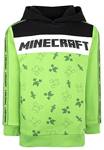 Minecraft – Kleidung Hoodie für Jungen – 100% Baumwolle, grüner Hoodie – grüner Creeper-Hoodie Geschenke – grün (5–6 Jahre) von Minecraft