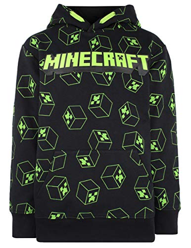 Minecraft - Kleidung - Jungen gemusterten Hoodie - 100% Baumwolle schwarz Hoodie - Grün Creeper Hoodie Geschenke - schwarz - Alter 5-6 von Minecraft