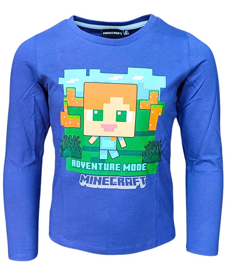 Minecraft Langarmshirt Alex - Adventure Mode Mädchen Shirt mit Glitzer Gr. 116- 140 cm von Minecraft