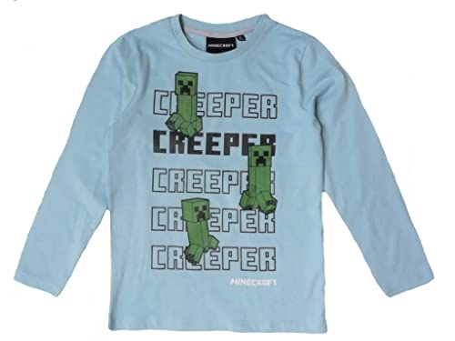 Minecraft Langarmshirt Creeper (blau, 116) von Minecraft