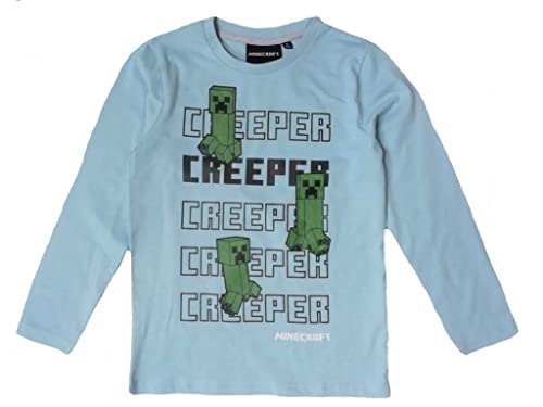 Minecraft Langarmshirt Creeper (blau, 128) von Minecraft