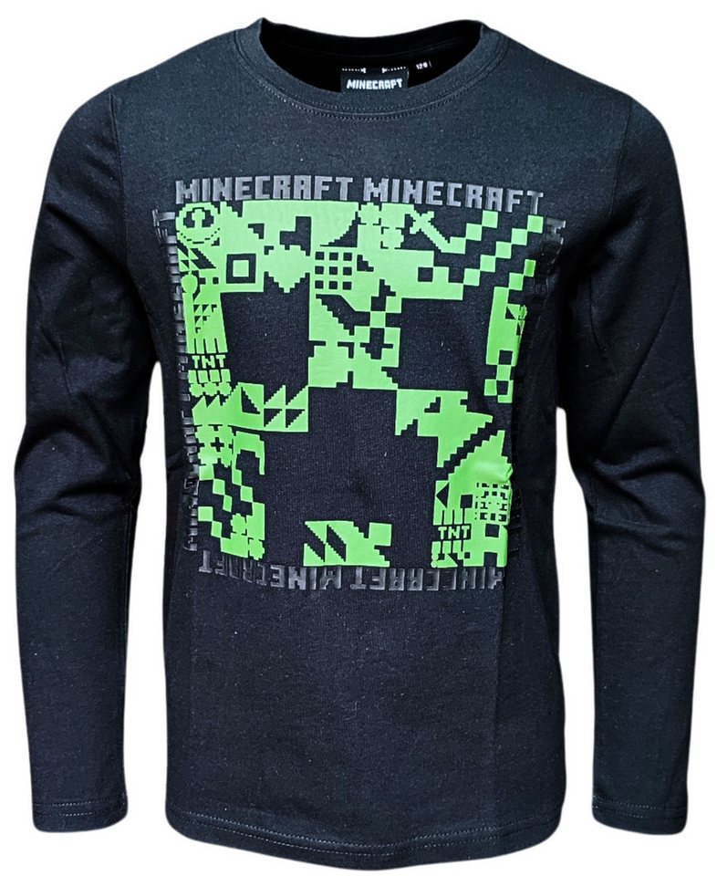 Minecraft Langarmshirt Creeper Jungen Shirt aus Baumwolle Gr. 128- 152 cm von Minecraft
