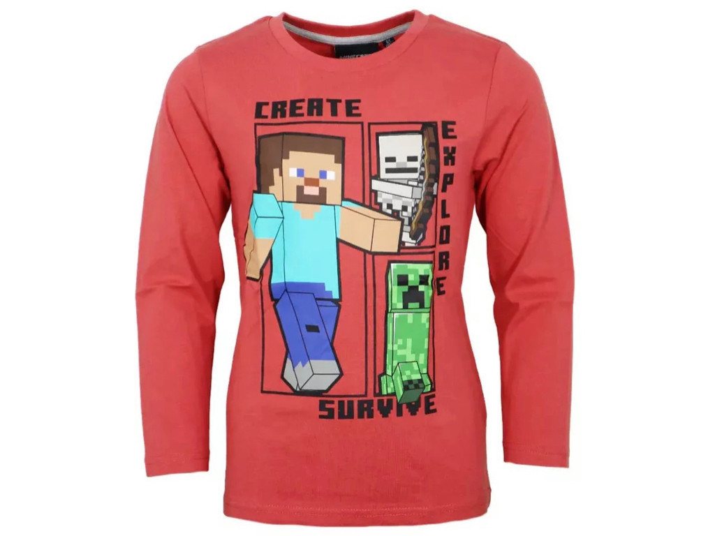 Minecraft Langarmshirt Langarmshirt Minecraft Steve Creeper Kinder Jungen Langarmshirt Shirt von Minecraft