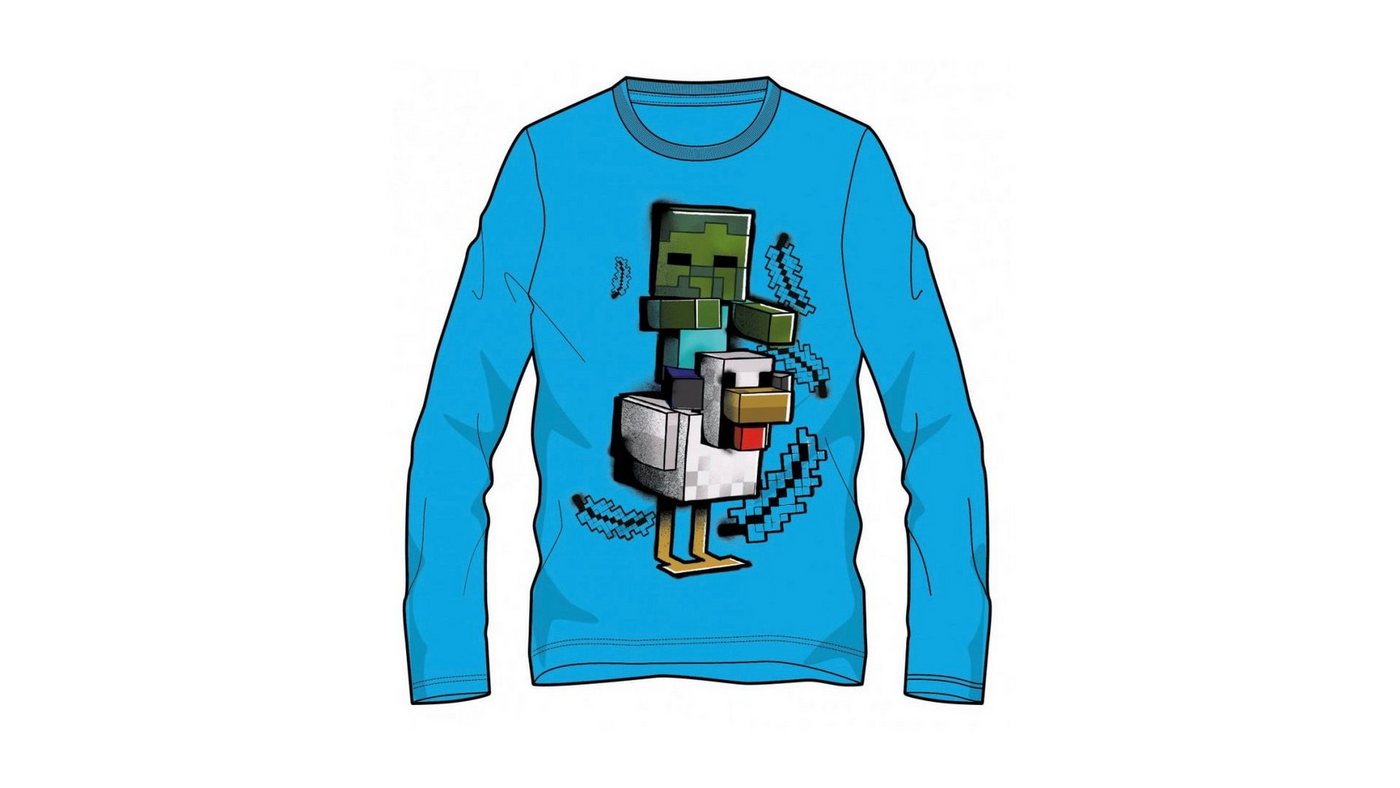 Minecraft Langarmshirt Minecraft Langarmshirt »Kinder Shirt Zombie Huhn« von Minecraft