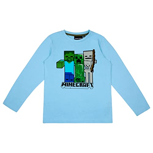 Minecraft Langarmshirt in verschiedenen Designs (Blau, 116) von Minecraft