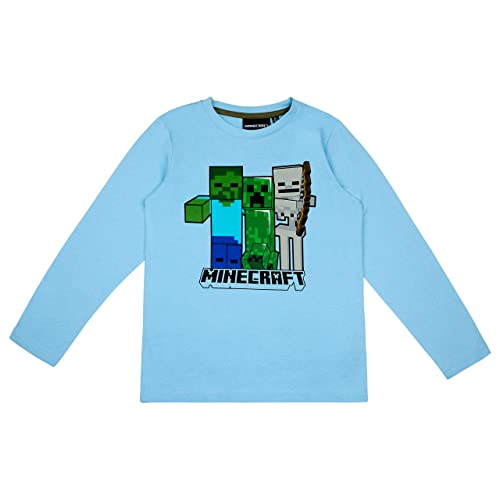 Minecraft Langarmshirt in verschiedenen Designs (Blau, 140) von Minecraft